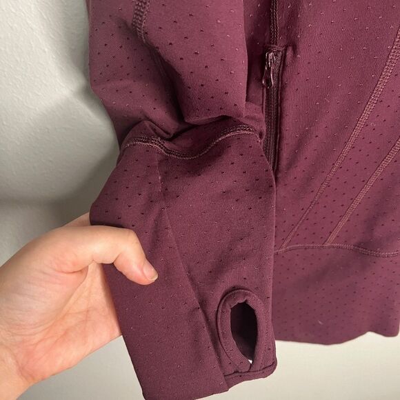 RARE Lululemon Stride Jacket II - SHINE DOT Size 8 Bordeaux Drama Burgundy - Picture 6 of 9